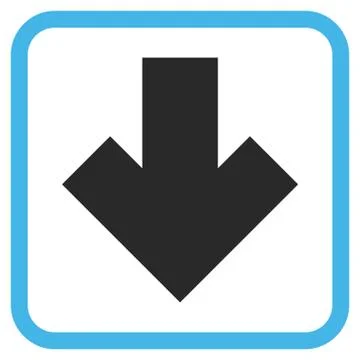 Arrow Down Vector Icon In a Frame 库存插图