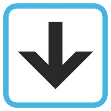 Arrow Down Vector Icon In a Frame Stock Illustration