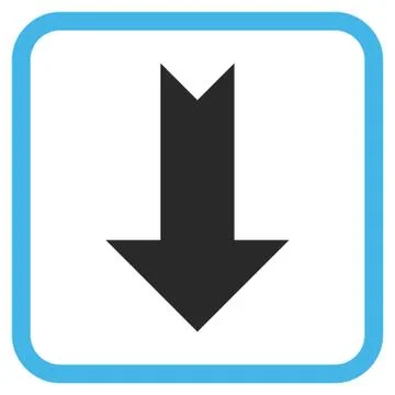 Arrow Down Vector Icon In a Frame 库存插图