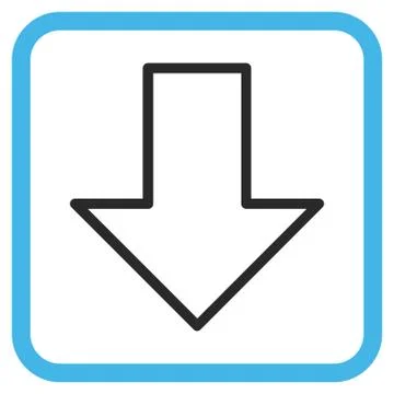 Arrow Down Vector Icon In a Frame 库存插图