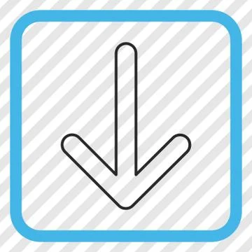 Arrow Down Vector Icon In a Frame Stock Illustration