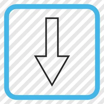 Arrow Down Vector Icon In a Frame 库存插图
