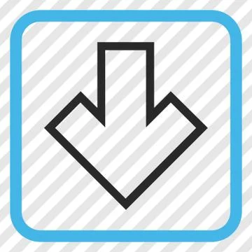 Arrow Down Vector Icon In a Frame 库存插图