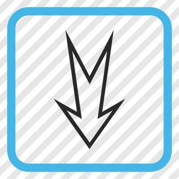 Arrow Down Vector Icon In a Frame 库存插图