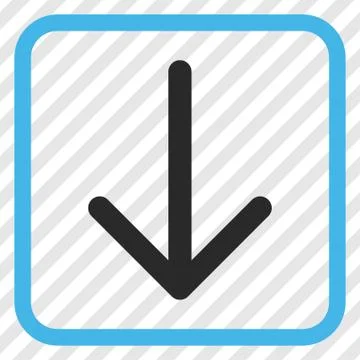 Arrow Down Vector Icon In a Frame 库存插图