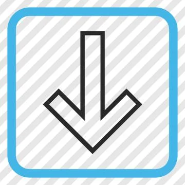 Arrow Down Vector Icon In a Frame 库存插图