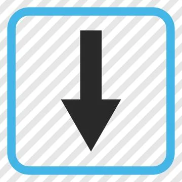 Arrow Down Vector Icon In a Frame Stock Illustration