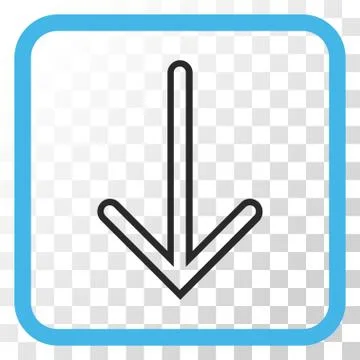 Arrow Down Vector Icon In a Frame Stock Illustration