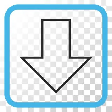 Arrow Down Vector Icon In a Frame 库存插图