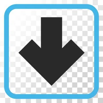 Arrow Down Vector Icon In a Frame Stock Illustration