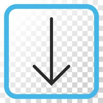 Arrow Down Vector Icon In a Frame Stockillustratie