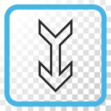 Arrow Down Vector Icon In a Frame 库存插图