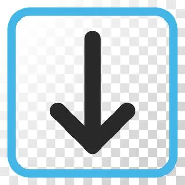 Arrow Down Vector Icon In a Frame 库存插图