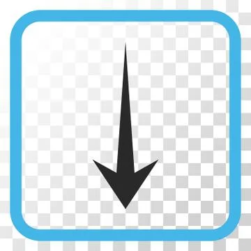 Arrow Down Vector Icon In a Frame Stock Illustration