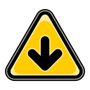 Arrow Download Sign Triangular Sticker Illustrazione stock
