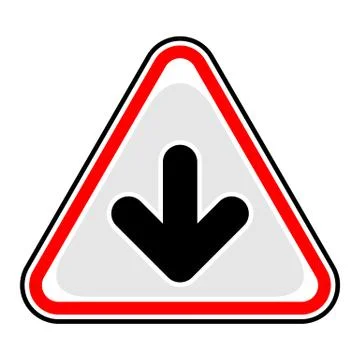 Arrow Download Sign Triangular Sticker Illustrazione stock