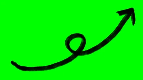 Arrow Drawing Animations From Different Angle. Green and White Screen. Video stock 134401595