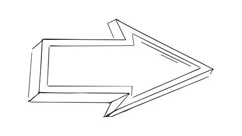 Arrow drawn by child, scribble arrow, hand drawn ink arrow icon, doodle Stock Illustration