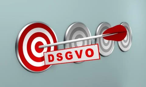 Arrow with "DSGVO" on target, concept. Stock Illustration