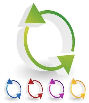 Arrow element for circulation, loop, restart concepts, vector. Stock Illustration