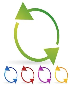 Arrow element for circulation, loop, restart concepts, vector. Stock Illustration