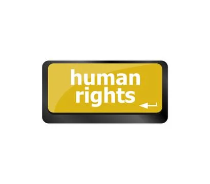 Arrow enter button with human rights word Stock Illustration