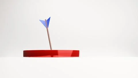 Arrow is exactly on the target , 3D render Stock Illustration