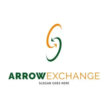 Arrow Exchange Icon Logo Design Template Stock Illustration