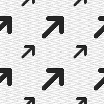 Arrow Expand Full screen Scale icon sign. Seamless pattern with geometric tex Stock Illustration