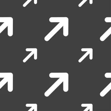 Arrow Expand Full screen Scale icon sign. Seamless pattern on a gray backgrou Stock Illustration