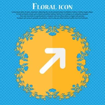 Arrow Expand Full screen Scale . Floral flat design on a blue abstract backgr 스톡 일러스트