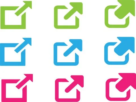 Arrow expand full screen scale icon isolated on white background Stock Illustration