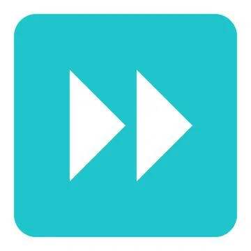 Arrow Fast Forward Sign Flat Square Icon Illustrazione stock