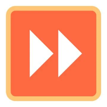 Arrow Fast Forward Sign Flat Square Icon Illustrazione stock