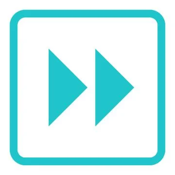Arrow Fast Forward Sign Linear Square Icon Stock-Illustration