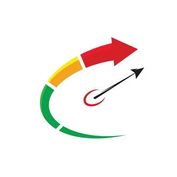 Arrow fast speedometer icon vector illustration concept design Stockillustratie