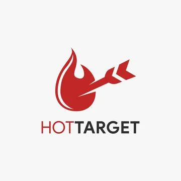 Arrow on fire target logo icon vector template on white background Stock Illustration