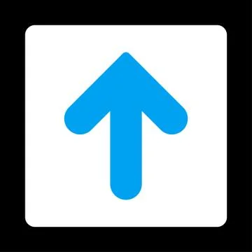 Arrow Up flat blue and white colors rounded button 스톡 일러스트