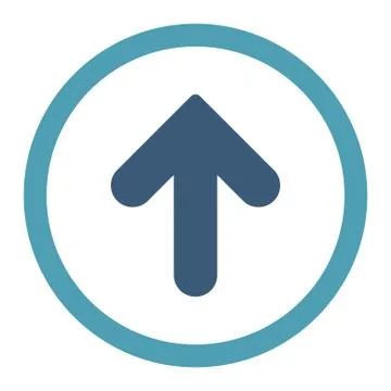 Arrow Up flat cyan and blue colors rounded vector icon Stock Illustration