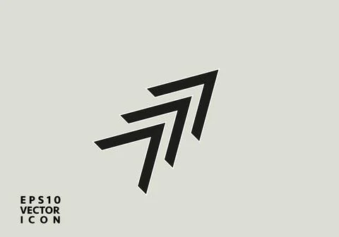 Arrow up flat icon. Isolated on white. Upload icon. Upgrade sign. North pointing Stock Illustration