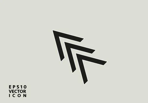 Arrow up flat icon. Isolated on white. Upload icon. Upgrade sign. North pointing Stock Illustration
