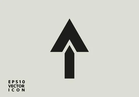 Arrow up flat icon. Isolated on white. Upload icon. Upgrade sign. North pointing Stock Illustration
