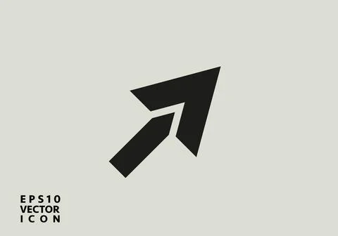 Arrow up flat icon. Isolated on white. Upload icon. Upgrade sign. North pointing Stock Illustration