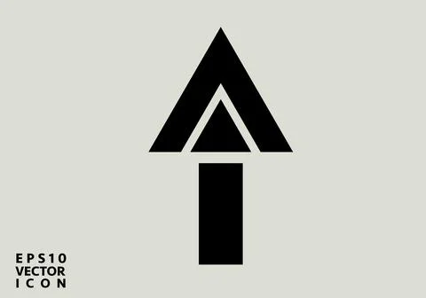 Arrow up flat icon. Isolated on white. Upload icon. Upgrade sign. North pointing Stock Illustration