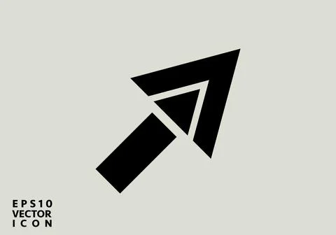 Arrow up flat icon. Isolated on white. Upload icon. Upgrade sign. North pointing Stock Illustration