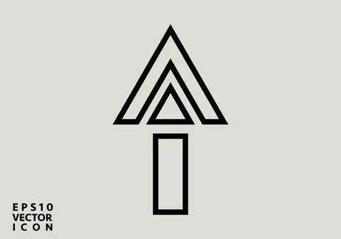 Arrow up flat icon. Isolated on white. Upload icon. Upgrade sign. North pointing Stock Illustration