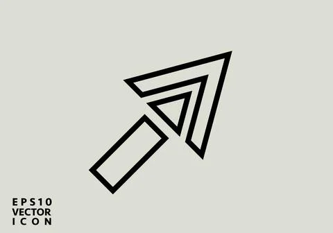 Arrow up flat icon. Isolated on white. Upload icon. Upgrade sign. North pointing Stock Illustration