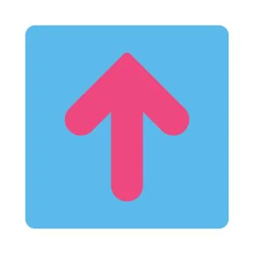 Arrow Up flat pink and blue colors rounded button Stock Illustration