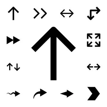 Up arrow flat vector icon in arrows pack Stock Illustration