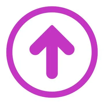 Arrow Up flat violet color rounded vector icon Illustrazione stock